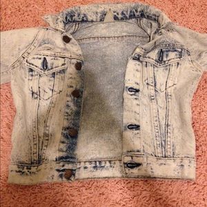 White wash distressed jean jacket